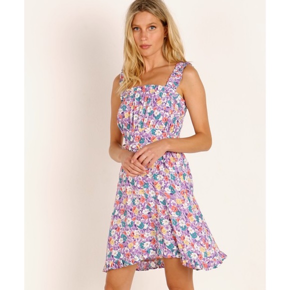 Faithfull the Brand Mid Summer Floral-Print Crepe Mini Dress, Size M - Picture 3 of 15